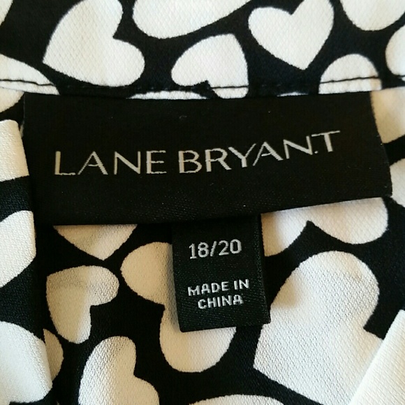 Lane Bryant Heart Print Blouse Split Back 18/20 - Picture 4 of 5